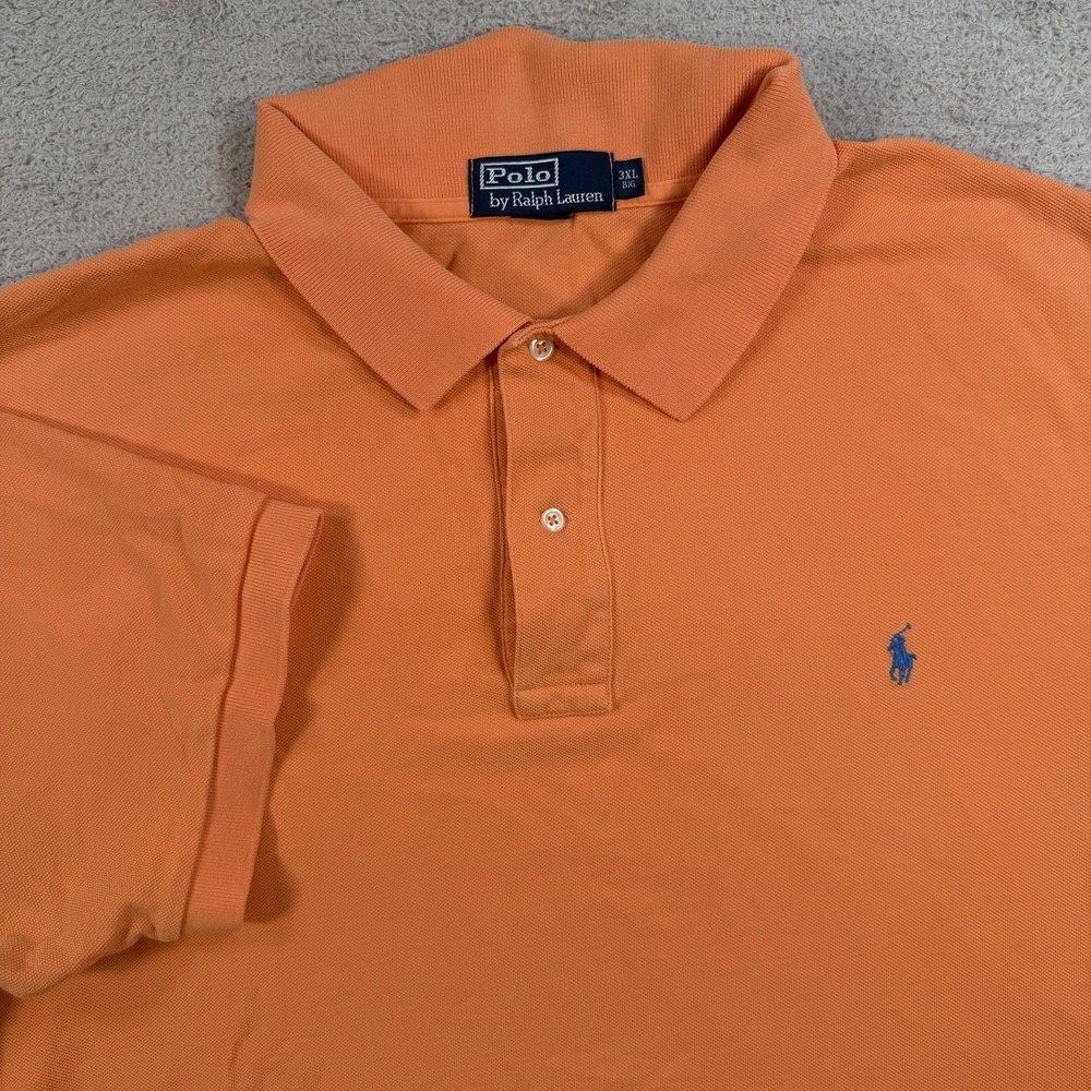 Polo Ralph Lauren Shirt Mens 3XB Orange Short Sleeve Pony Collared Golf Cotton